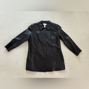 Elisabeth by Liz Claiborne brown leather jacket coat - size 1X